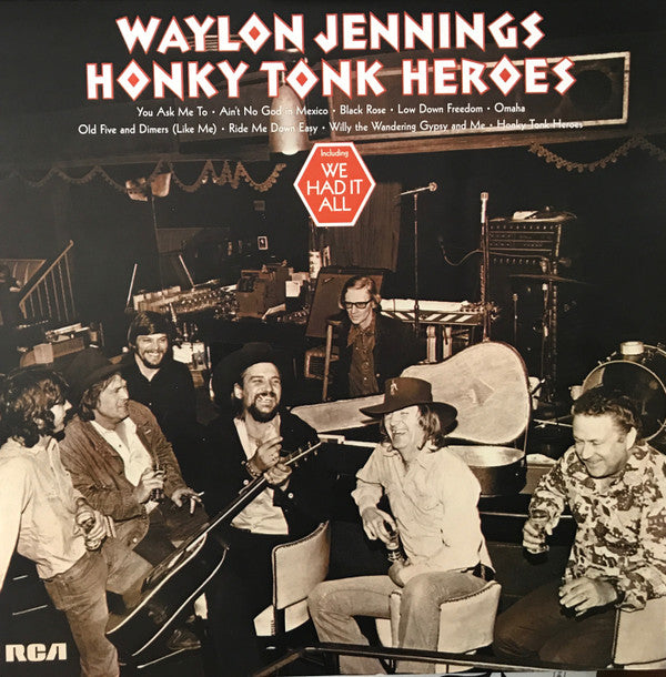 Waylon Jennings ‎– Honky Tonk Heroes Vinyl LP