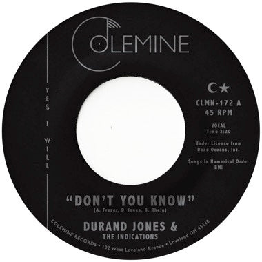 DURAND JONES & THE INDICATIONS - Don’t You Know Vinyl 7