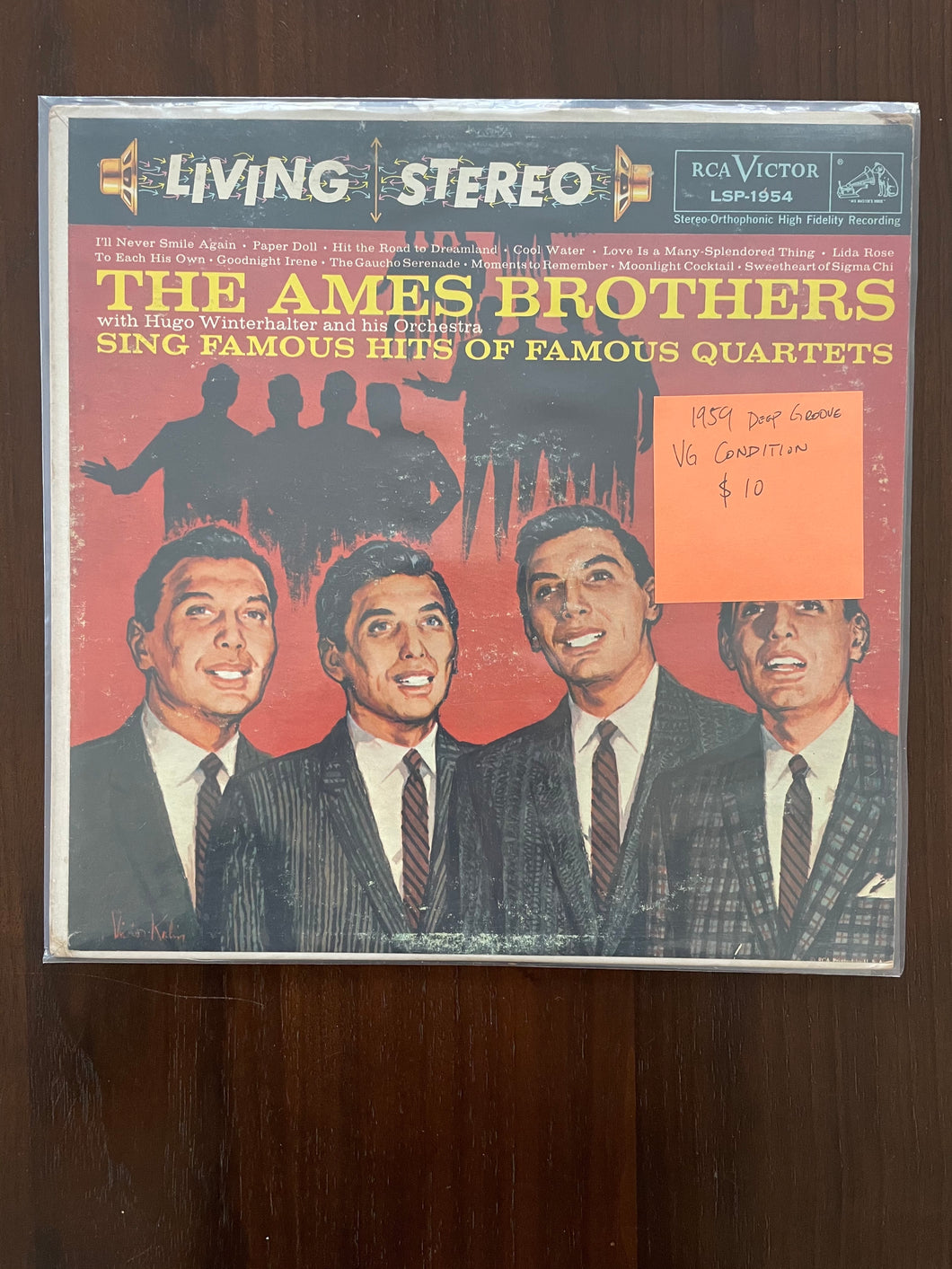 The Ames Brothers With Hugo Winterhalter And His Orchestra ‎– The Ames Brothers Sing Famous Hits Of Famous Quartets Vinyl LP