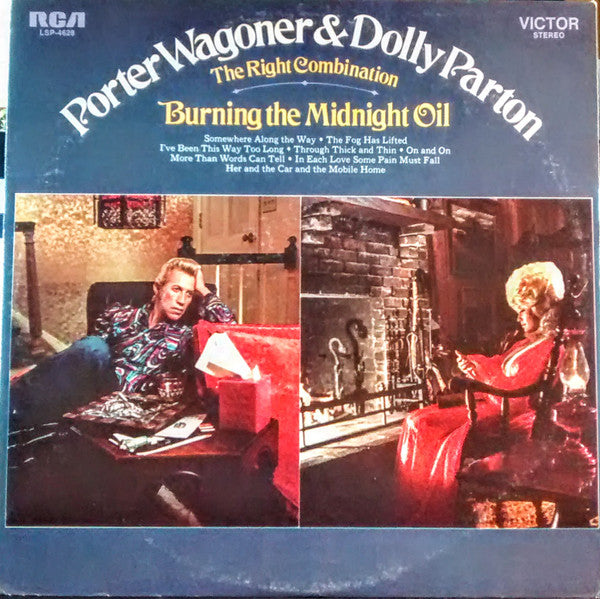 Porter Wagoner And Dolly Parton ‎– The Right Combination Burning The Midnight Oil Vinyl LP