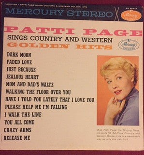 Patti Page ‎– Patti Page Sings Country And Western Golden Hits Vinyl LP