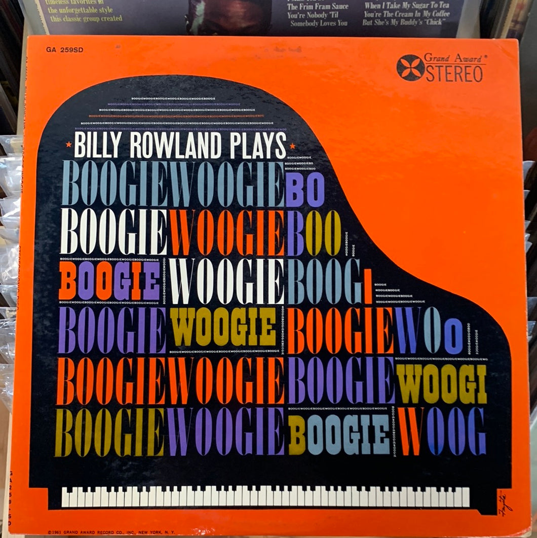 Billy Rowland Plays Boogie Woogie Vinyl LP
